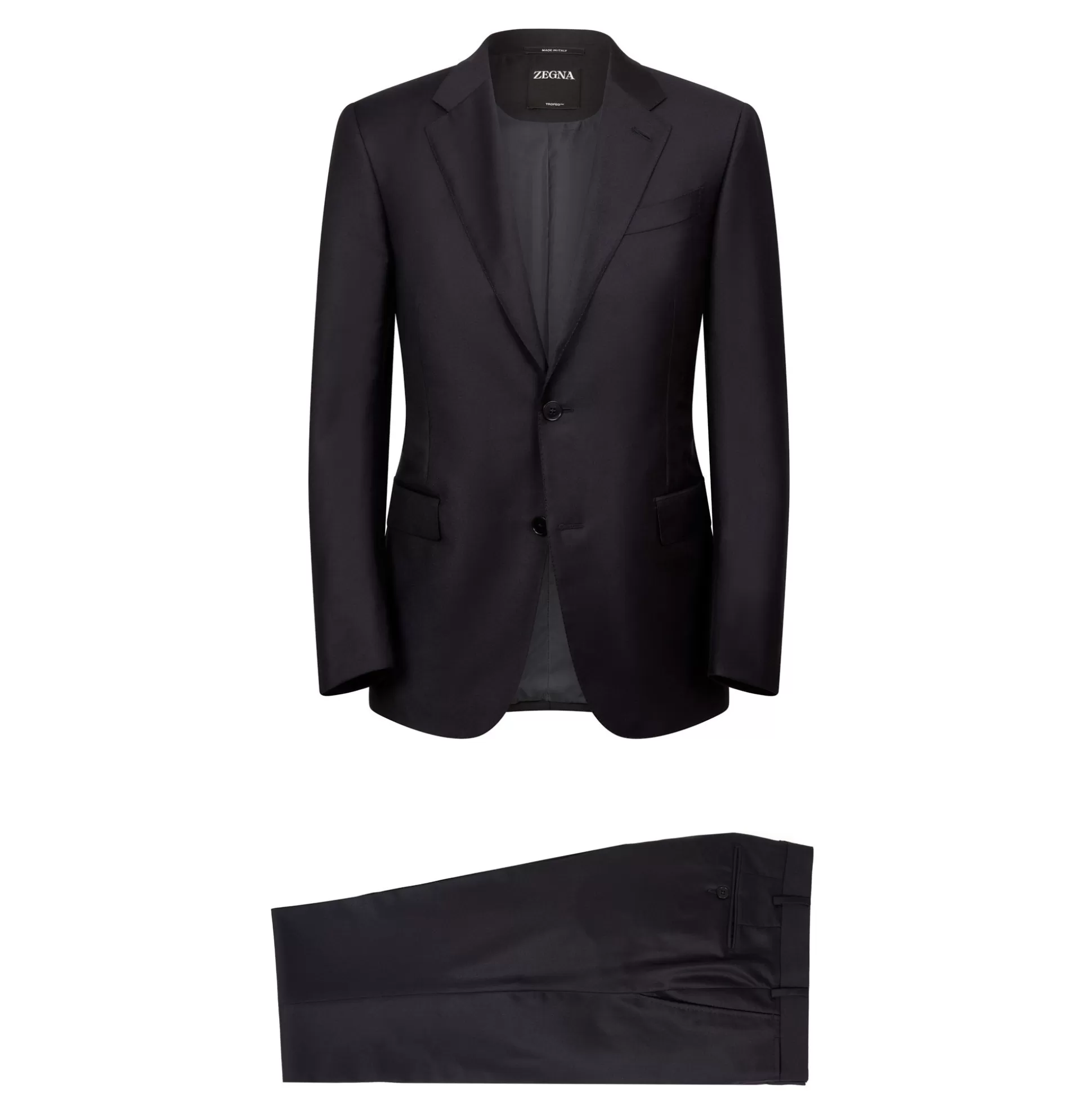 Discount Henry Bucks ZEGNA Trofeo™ Plain Wool Suit NAVY BLUE REG