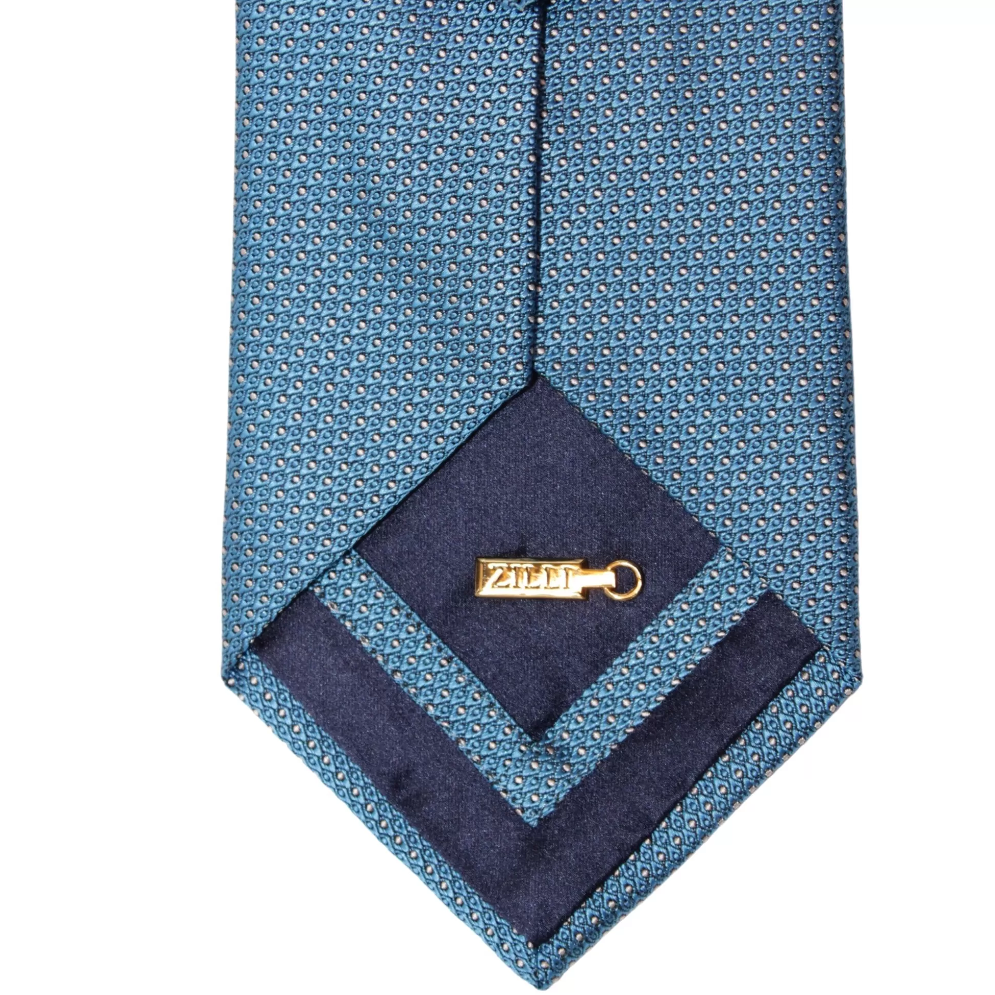 Sale Henry Bucks ZILLI Dotted Silk Tie BLUE