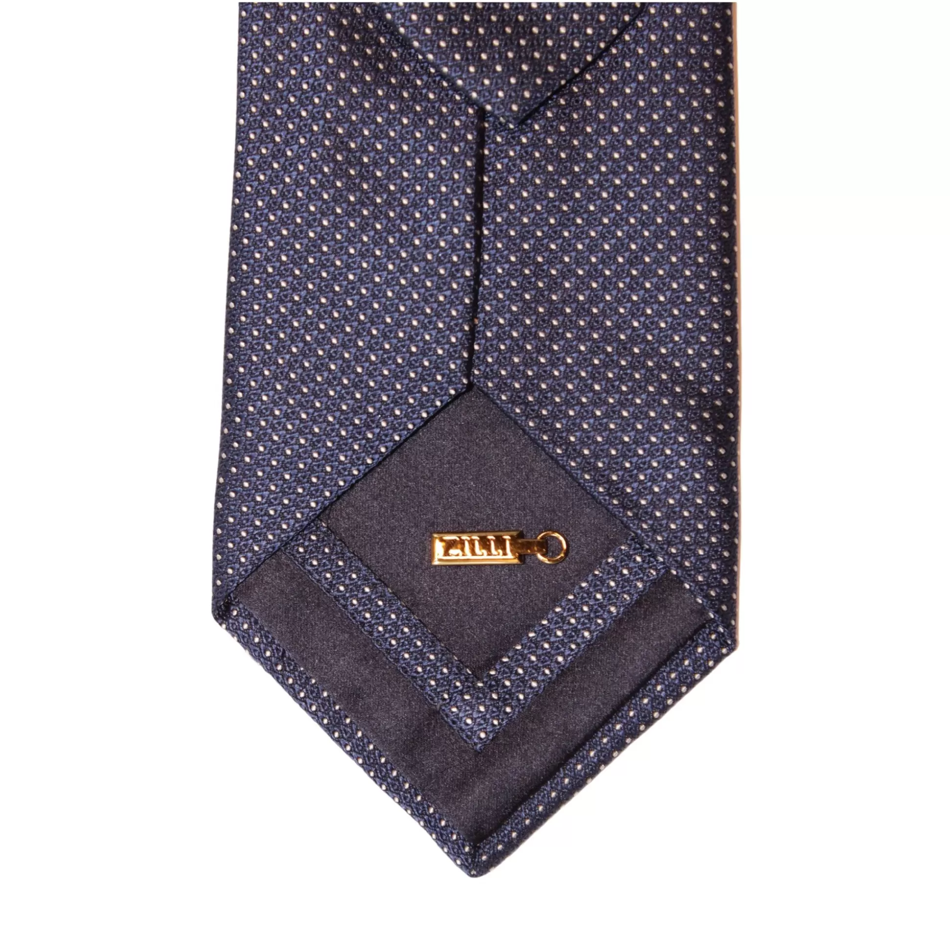 Cheap Henry Bucks ZILLI Dotted Silk Tie DARK NAVY