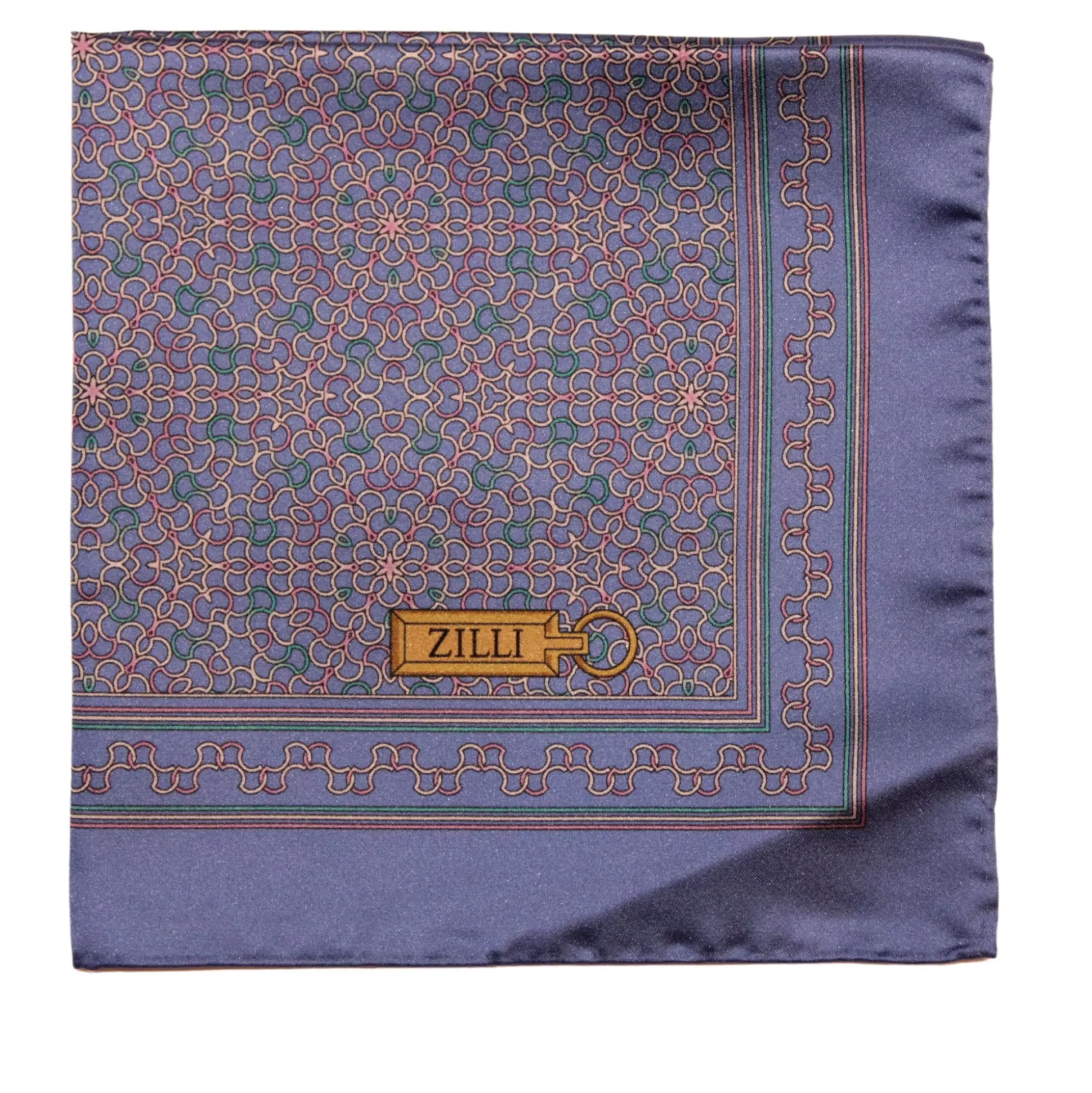 Flash Sale Henry Bucks ZILLI Printed Silk Hanky BLUE