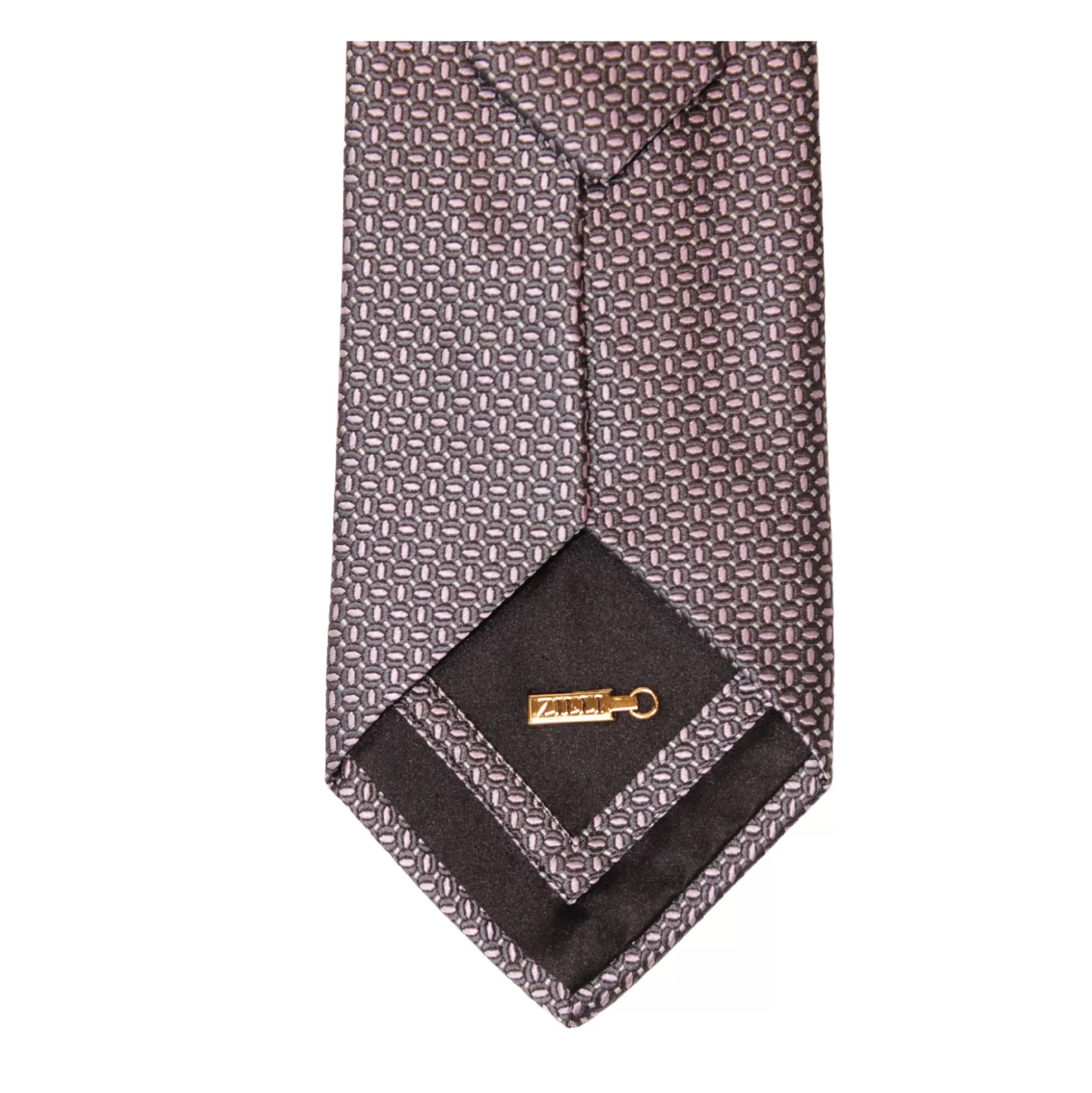 Store Henry Bucks ZILLI Printed Silk Tie CHARCOAL