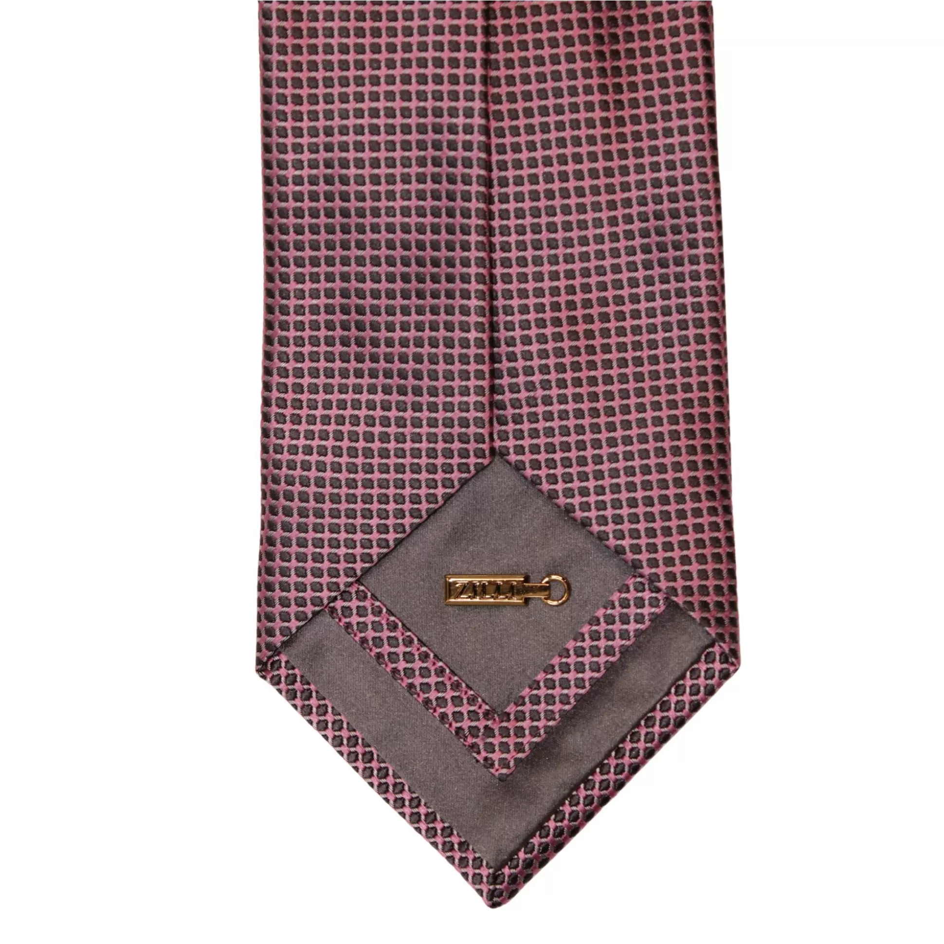 Hot Henry Bucks ZILLI Printed Silk Tie CHARCOAL/PINK