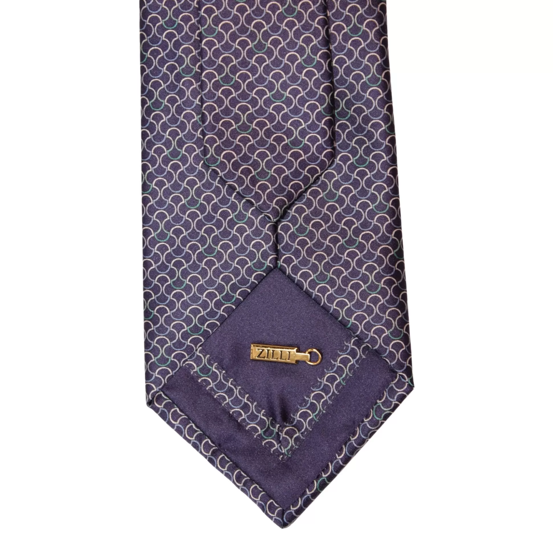 Online Henry Bucks ZILLI Printed Silk Tie DARK NAVY