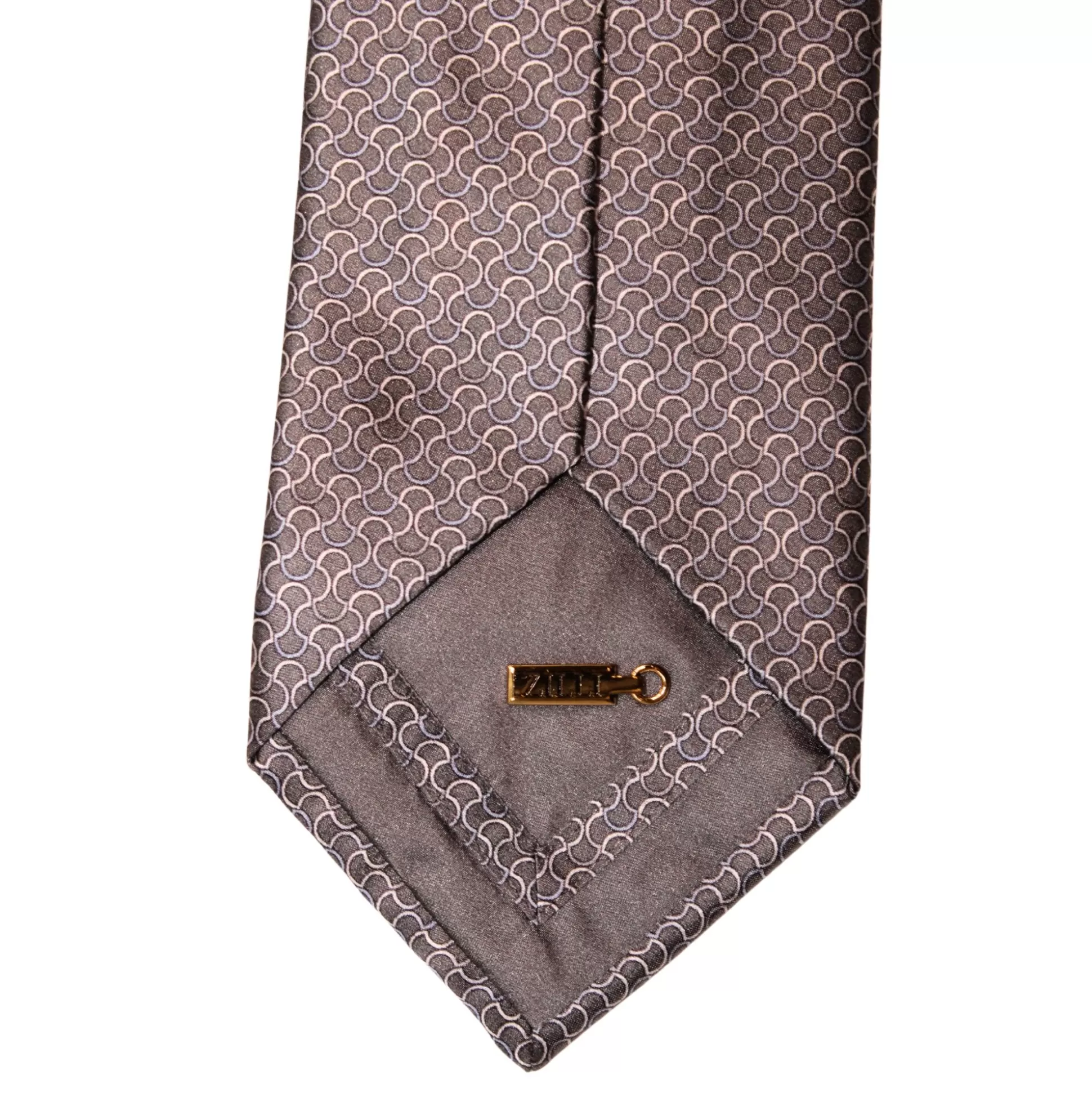 Sale Henry Bucks ZILLI Printed Silk Tie GREY