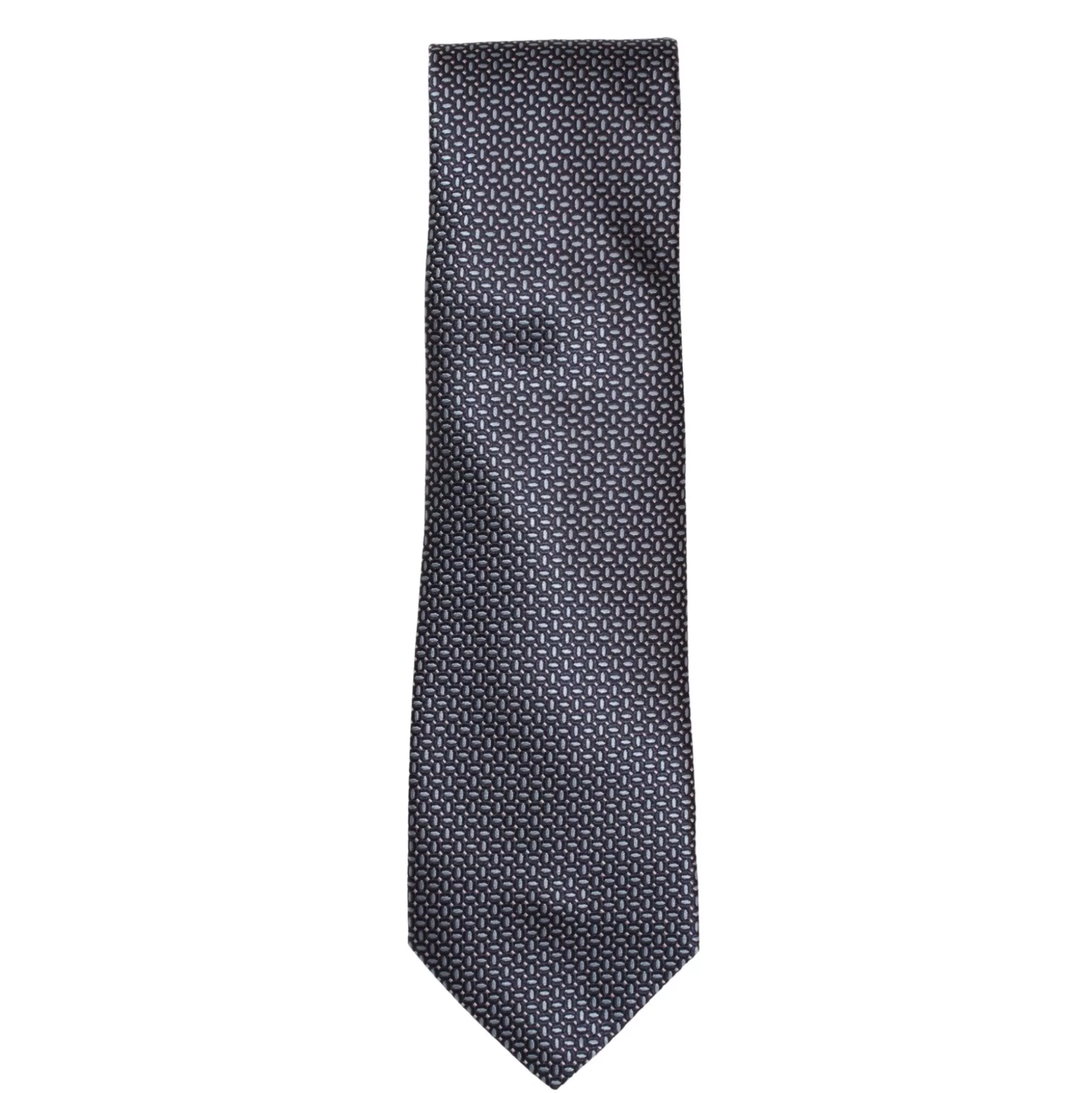 Clearance Henry Bucks ZILLI Printed Silk Tie NAVY