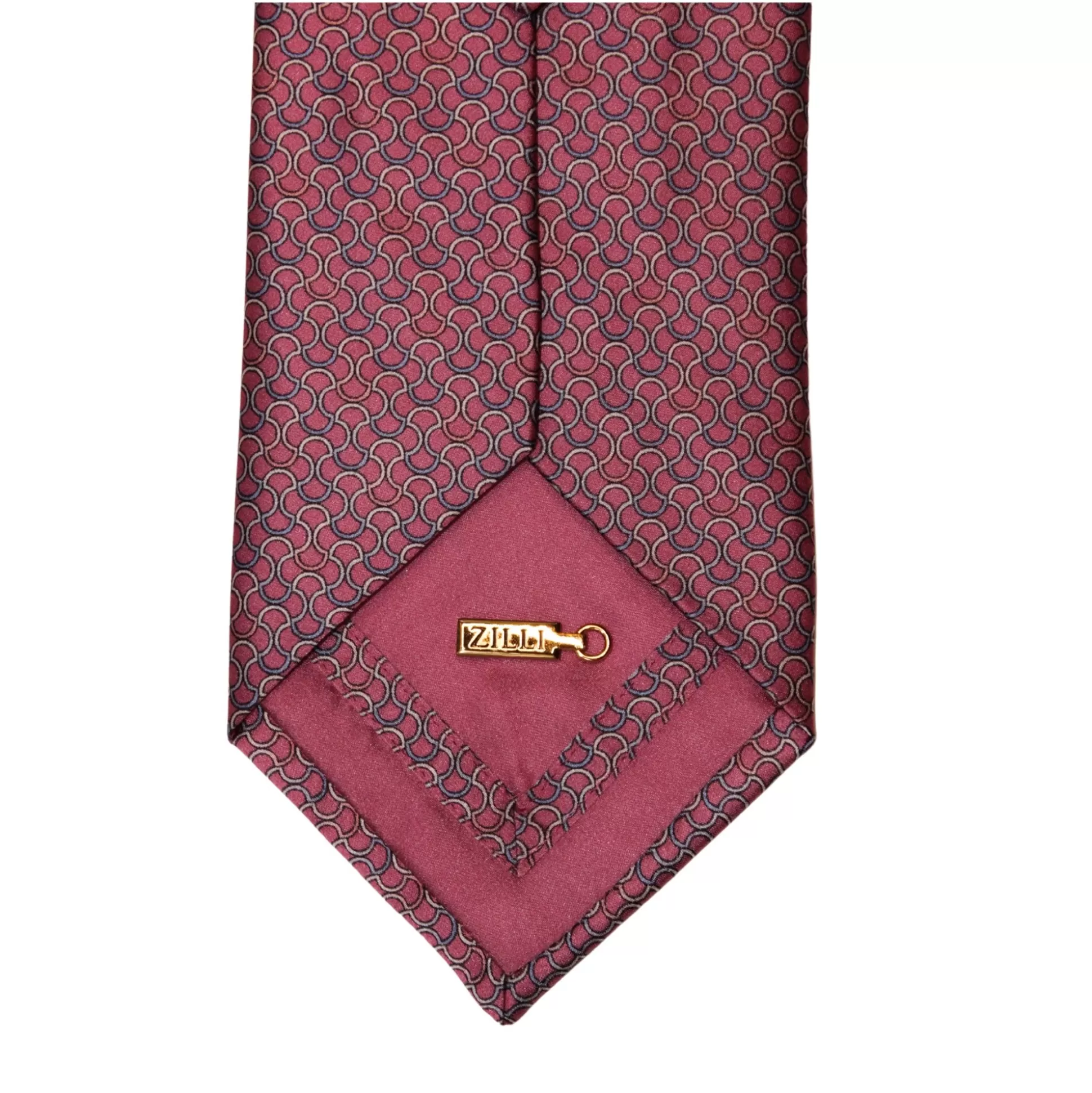 Clearance Henry Bucks ZILLI Printed Silk Tie PINK