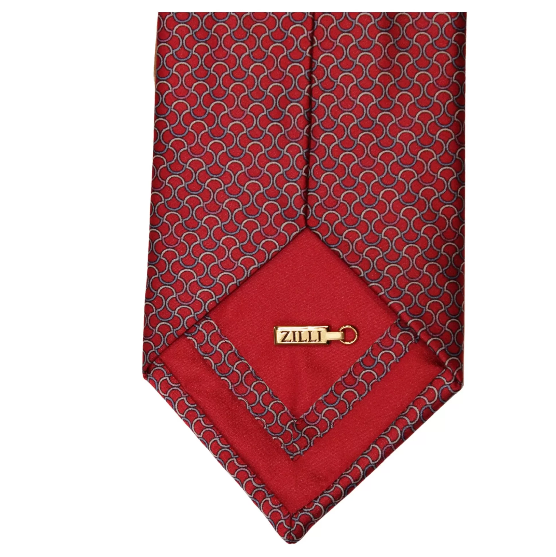 Fashion Henry Bucks ZILLI Printed Silk Tie RED