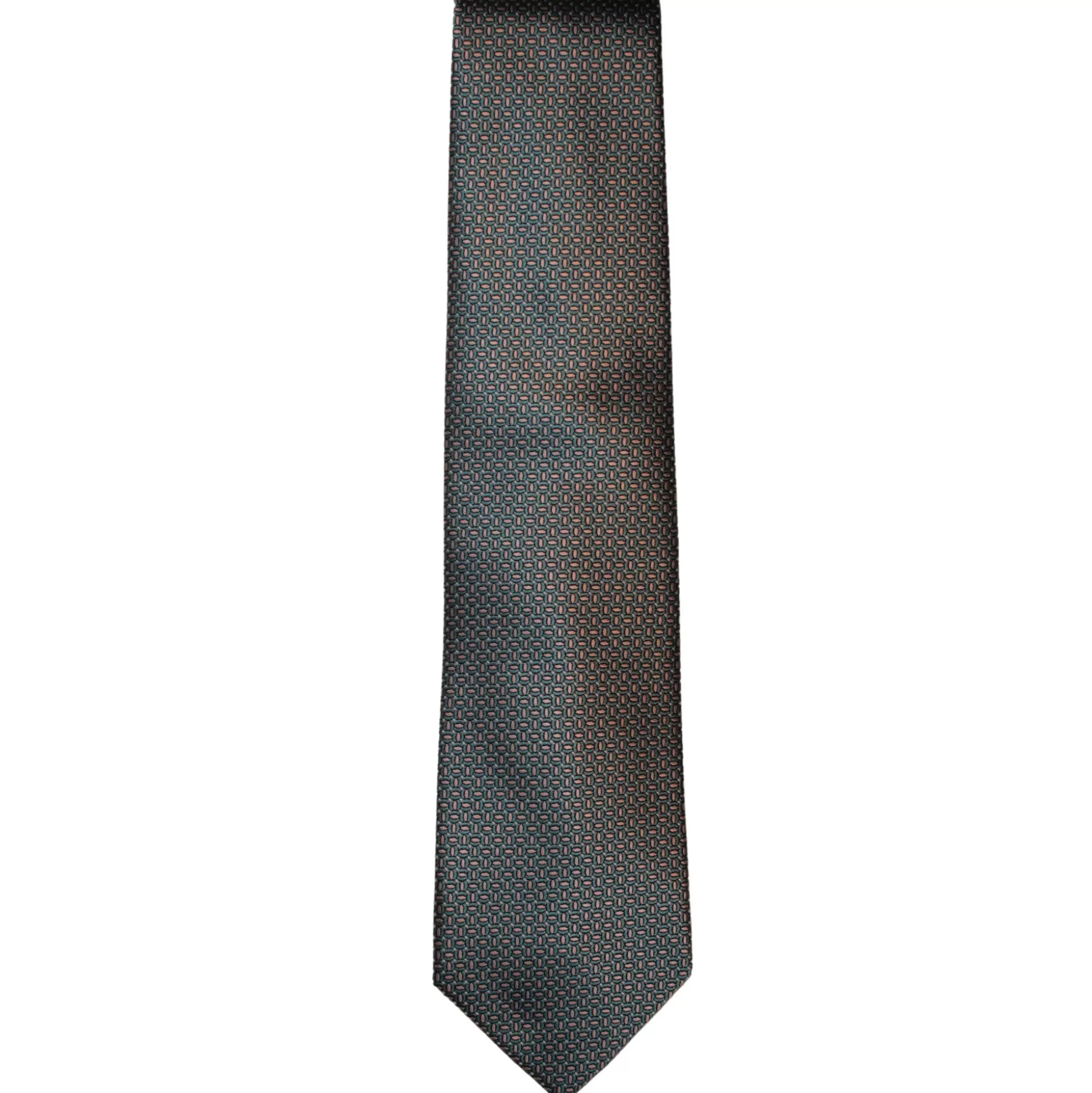 Shop Henry Bucks ZILLI Printed Silk Tie TEAL