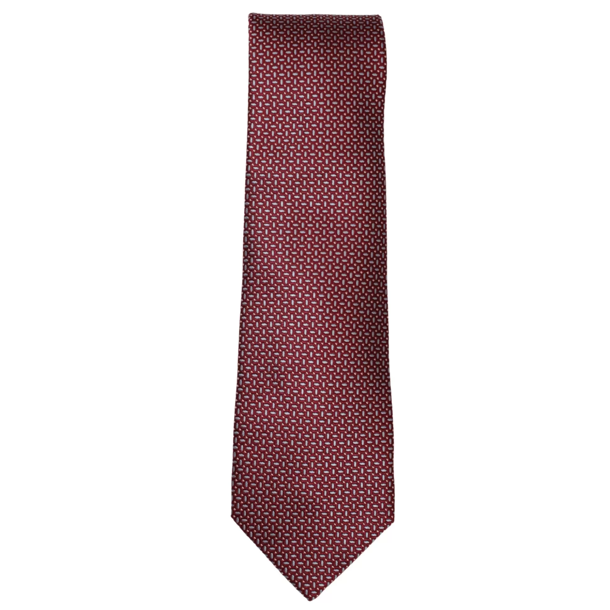 Online Henry Bucks ZILLI Printed Silk Tie WINE RED